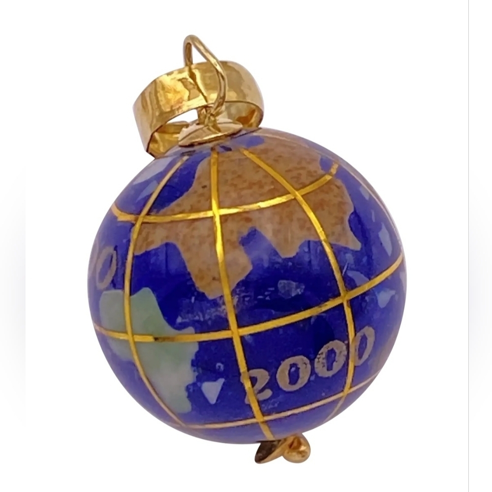 Michael Anthony 14k Gold Vintage Lapis Inlay Globe Charm